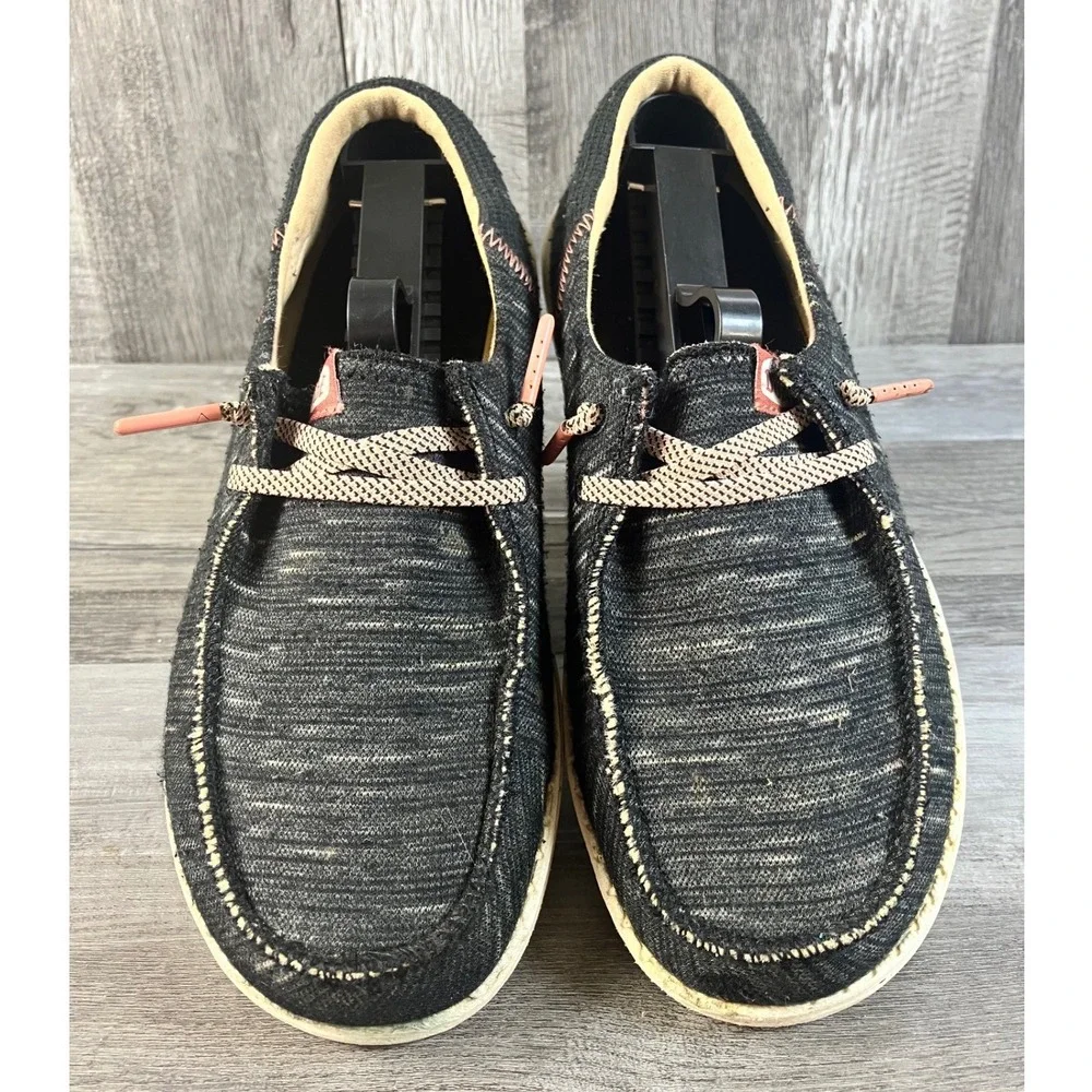 Hey Dude Wendy Youth Jersey Black Slip On Loafers Shoes 40451-001 Size 3Y
